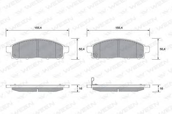 Комплект гальмівних колодок, дискове гальмо WEEN 151-2592