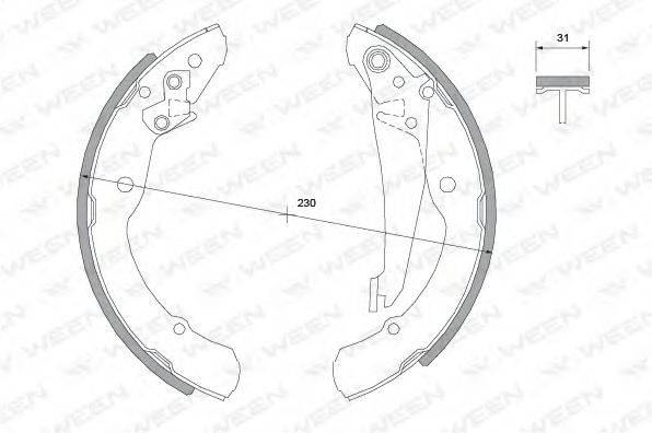 Комплект гальмівних колодок WEEN 152-2014