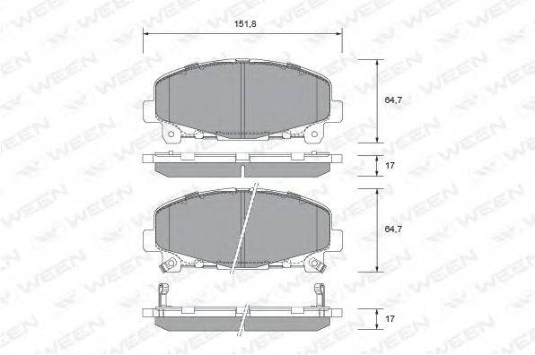 Комплект гальмівних колодок, дискове гальмо WEEN 151-2720
