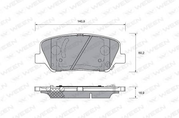 Комплект гальмівних колодок, дискове гальмо WEEN 151-0003