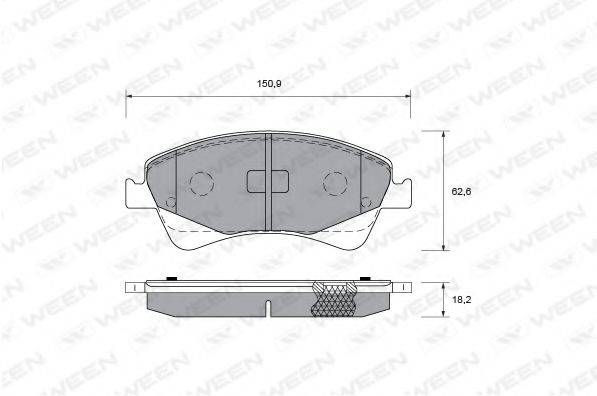 Комплект гальмівних колодок, дискове гальмо WEEN 151-0015