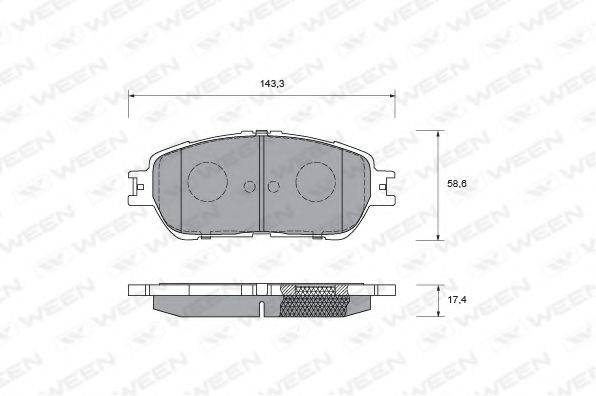 Комплект гальмівних колодок, дискове гальмо WEEN 151-0017