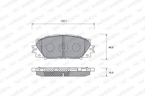 Комплект гальмівних колодок, дискове гальмо WEEN 151-0021