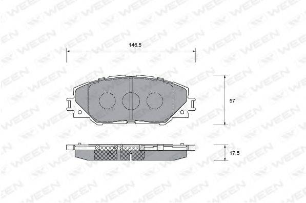 Комплект гальмівних колодок, дискове гальмо WEEN 151-0022