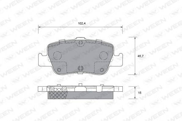 Комплект гальмівних колодок, дискове гальмо WEEN 151-0008