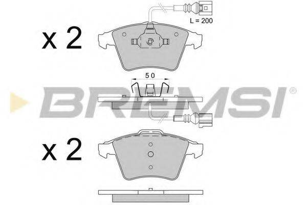 Комплект гальмівних колодок, дискове гальмо BREMSI BP3508