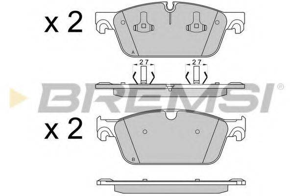 Комплект гальмівних колодок, дискове гальмо BREMSI BP3565