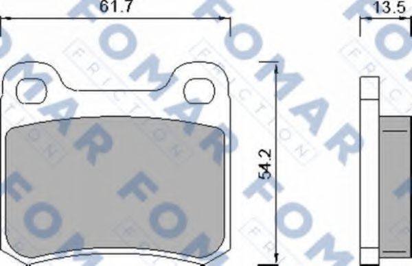 Комплект гальмівних колодок, дискове гальмо FOMAR FRICTION FO 421381