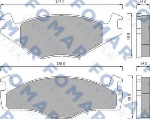 Комплект гальмівних колодок, дискове гальмо FOMAR FRICTION FO 436481