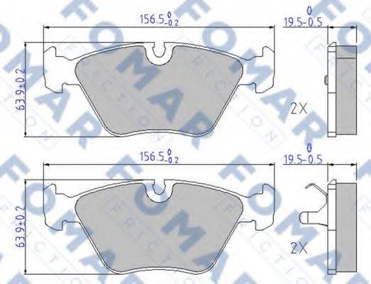 Комплект гальмівних колодок, дискове гальмо FOMAR FRICTION FO 449481