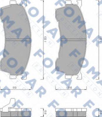 Комплект гальмівних колодок, дискове гальмо FOMAR FRICTION FO 459481