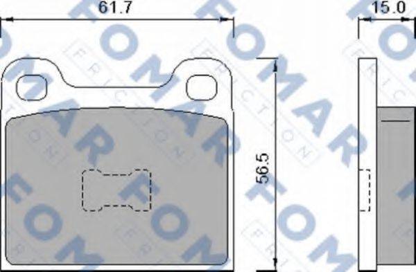 Комплект гальмівних колодок, дискове гальмо FOMAR FRICTION FO 460888