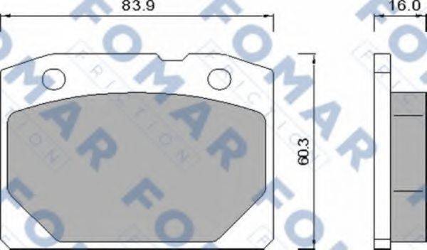 Комплект гальмівних колодок, дискове гальмо FOMAR FRICTION FO 465686