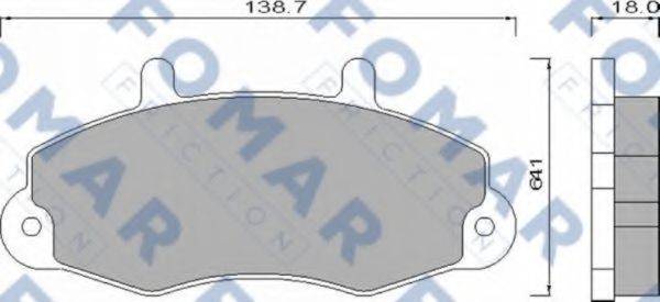 Комплект гальмівних колодок, дискове гальмо FOMAR FRICTION FO 483781