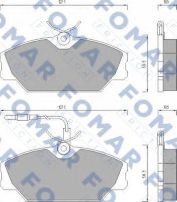 Комплект гальмівних колодок, дискове гальмо FOMAR FRICTION FO 492681