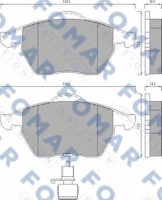 Комплект гальмівних колодок, дискове гальмо FOMAR FRICTION FO 495781