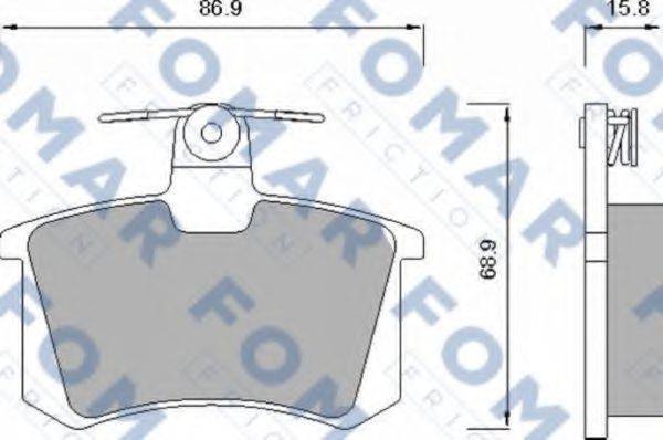 Комплект гальмівних колодок, дискове гальмо FOMAR FRICTION FO 625481