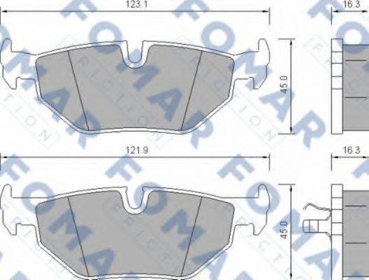 Комплект гальмівних колодок, дискове гальмо FOMAR FRICTION FO 637181