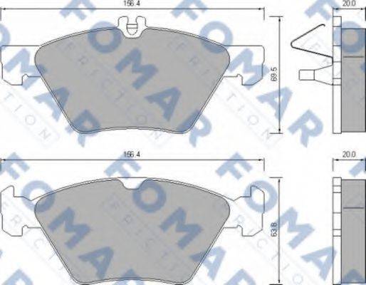 Комплект гальмівних колодок, дискове гальмо FOMAR FRICTION FO 639081