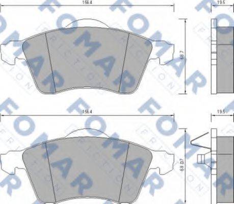 Комплект гальмівних колодок, дискове гальмо FOMAR FRICTION FO 647781