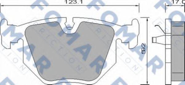 Комплект гальмівних колодок, дискове гальмо FOMAR FRICTION FO 661481