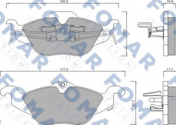 Комплект гальмівних колодок, дискове гальмо FOMAR FRICTION FO 666281