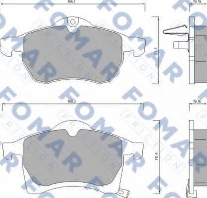 Комплект гальмівних колодок, дискове гальмо FOMAR FRICTION FO 666681