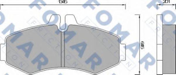 Комплект гальмівних колодок, дискове гальмо FOMAR FRICTION FO 678681