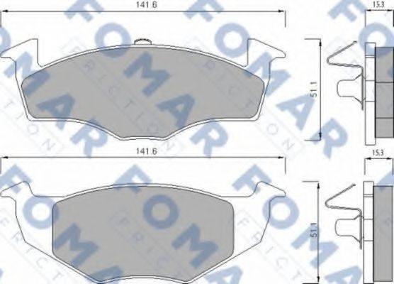 Комплект гальмівних колодок, дискове гальмо FOMAR FRICTION FO 682581