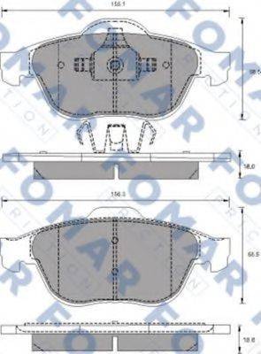 Комплект гальмівних колодок, дискове гальмо FOMAR FRICTION FO 686281