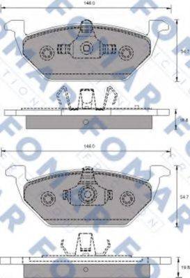 Комплект гальмівних колодок, дискове гальмо FOMAR FRICTION FO 687681