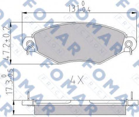 Комплект гальмівних колодок, дискове гальмо FOMAR FRICTION FO 688181