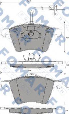 Комплект гальмівних колодок, дискове гальмо FOMAR FRICTION FO 691281