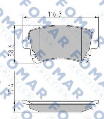 Комплект гальмівних колодок, дискове гальмо FOMAR FRICTION FO 815281