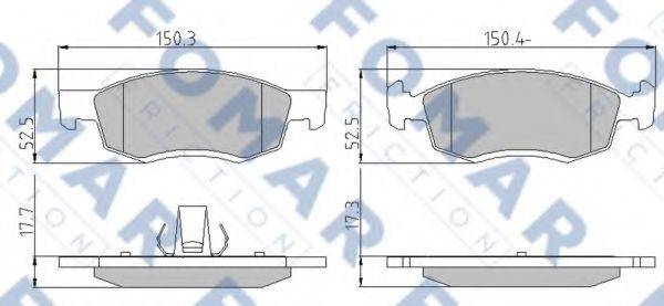 Комплект гальмівних колодок, дискове гальмо FOMAR FRICTION FO 873681