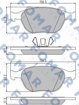 Комплект гальмівних колодок, дискове гальмо FOMAR FRICTION FO 907781