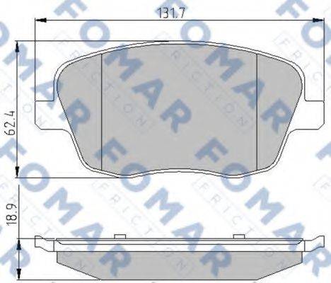 Комплект гальмівних колодок, дискове гальмо FOMAR FRICTION FO 908081