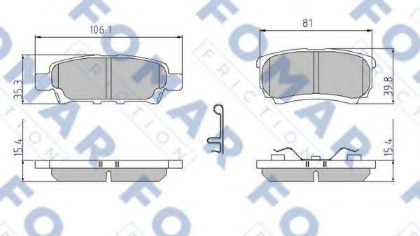 Комплект гальмівних колодок, дискове гальмо FOMAR FRICTION FO 921781