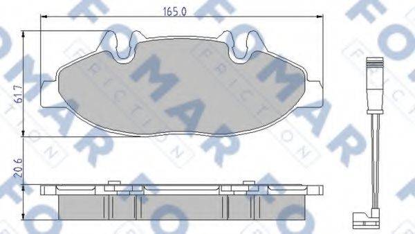 Комплект гальмівних колодок, дискове гальмо FOMAR FRICTION FO 923781