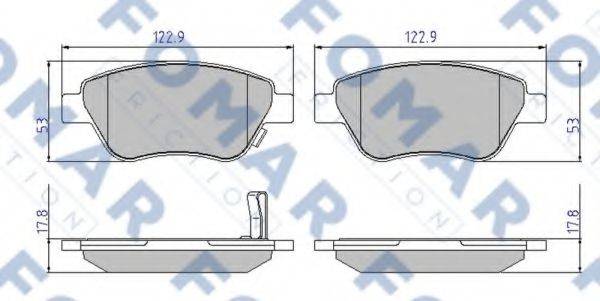 Комплект гальмівних колодок, дискове гальмо FOMAR FRICTION FO 928181