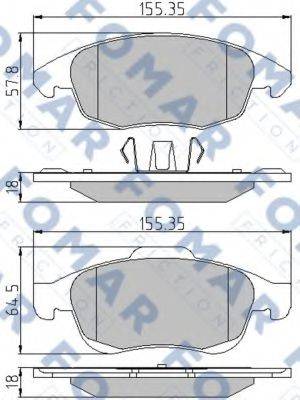 Комплект гальмівних колодок, дискове гальмо FOMAR FRICTION FO 929981