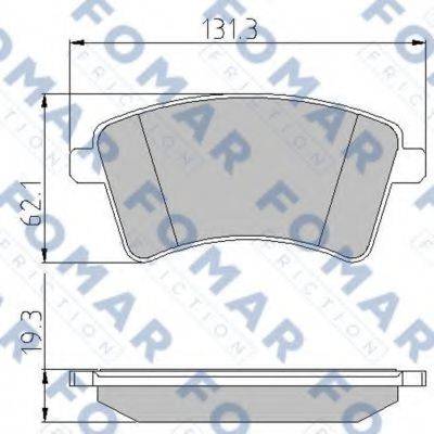 Комплект гальмівних колодок, дискове гальмо FOMAR FRICTION FO 931381