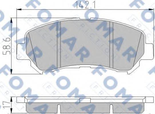 Комплект гальмівних колодок, дискове гальмо FOMAR FRICTION FO 933681