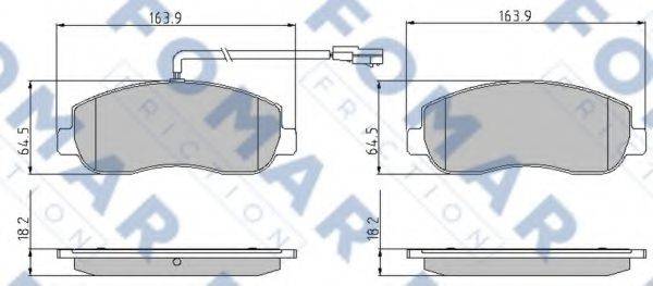 Комплект гальмівних колодок, дискове гальмо FOMAR FRICTION FO 935581