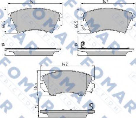 Комплект гальмівних колодок, дискове гальмо FOMAR FRICTION FO 936181