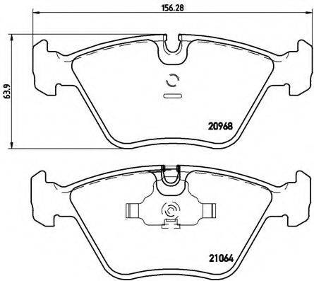 Комплект гальмівних колодок, дискове гальмо BREMBO P 06 012