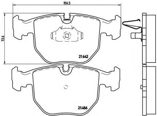 Комплект гальмівних колодок, дискове гальмо BREMBO P 06 021