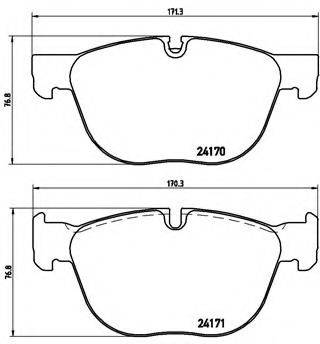 Комплект гальмівних колодок, дискове гальмо BREMBO P 06 049