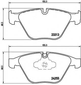 Комплект гальмівних колодок, дискове гальмо BREMBO P 06 055