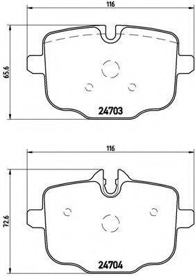 Комплект гальмівних колодок, дискове гальмо BREMBO P 06 061